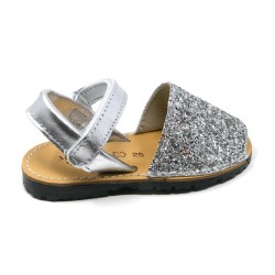 IBICENCA-MENORQUINA NIÑA PIEL GLITTER VELCRO 551