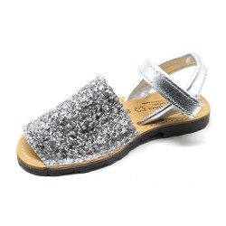 IBICENCA-MENORQUINA NIÑA PIEL GLITTER VELCRO 551