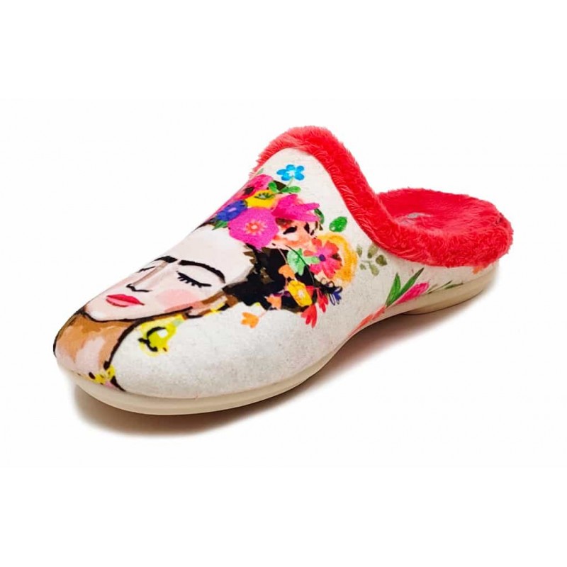 ZAPATILLA CASA MUJER VULCA-BICHA 1370 FRIDA VAINILLA