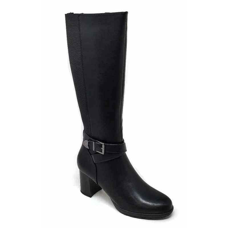 BOTA MUJER MARIAMARE 63509 DUOT BLACK ANCHO ESPECIAL ELASTICO